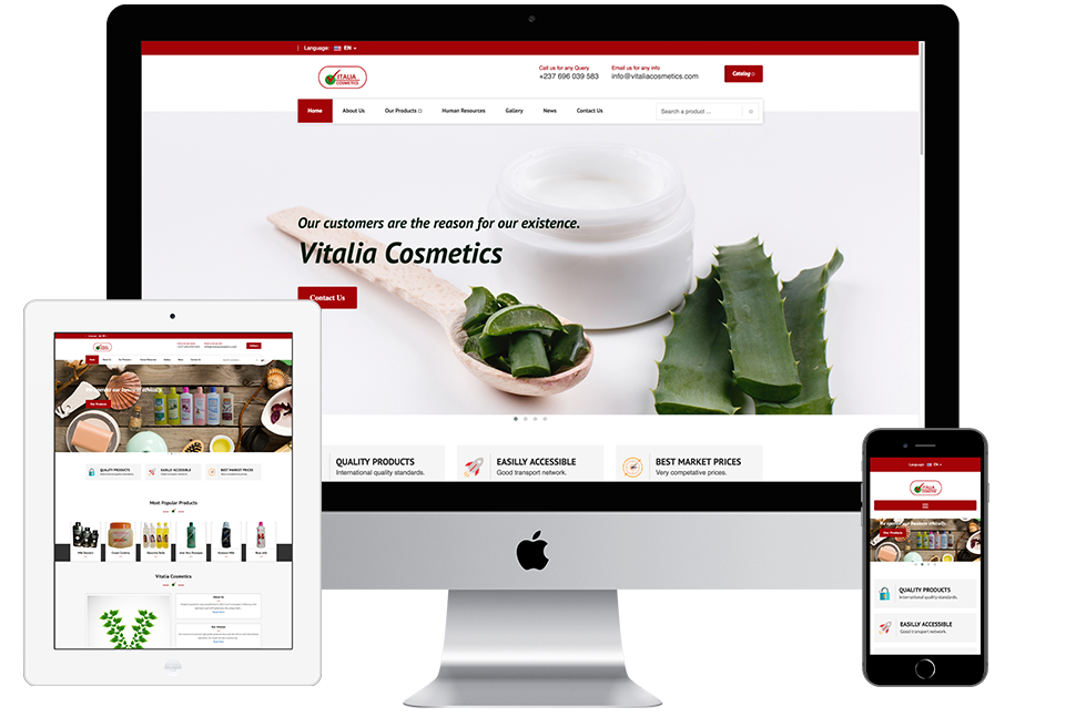 Nourkas Web Portfolio Vitalia Cosmetics Website